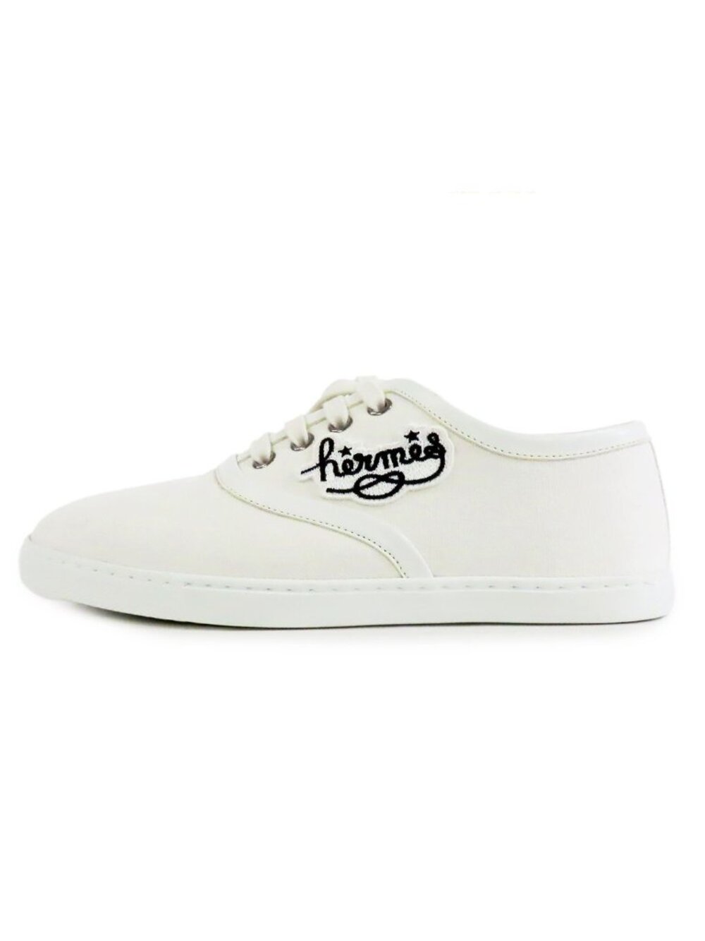 Hermes Innocent White Canvas Low-Cut Shoes Sneakers